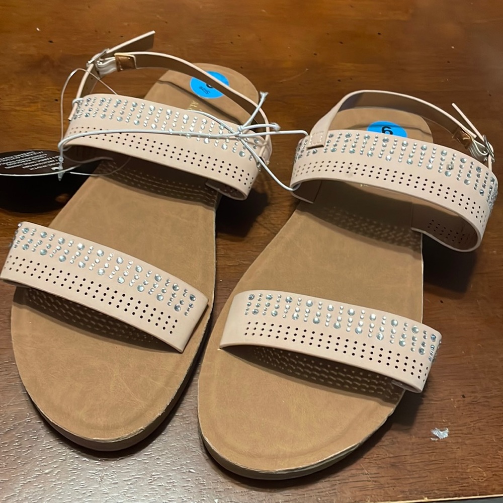 Rhinestone sandals wide